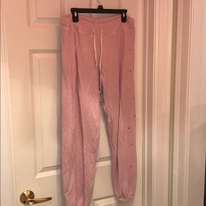 Sundry pink sweatpants with stars and hearts side